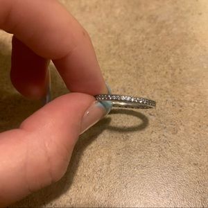 PANDORA STEELING SILVER RING WITH HEARTS